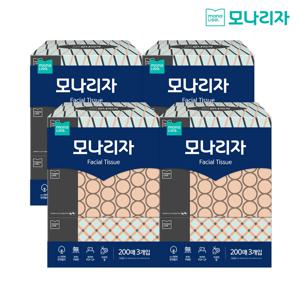 모나리자 미용티슈 200매 12개 각티슈 곽티슈 갑티슈 천연펄프 100%