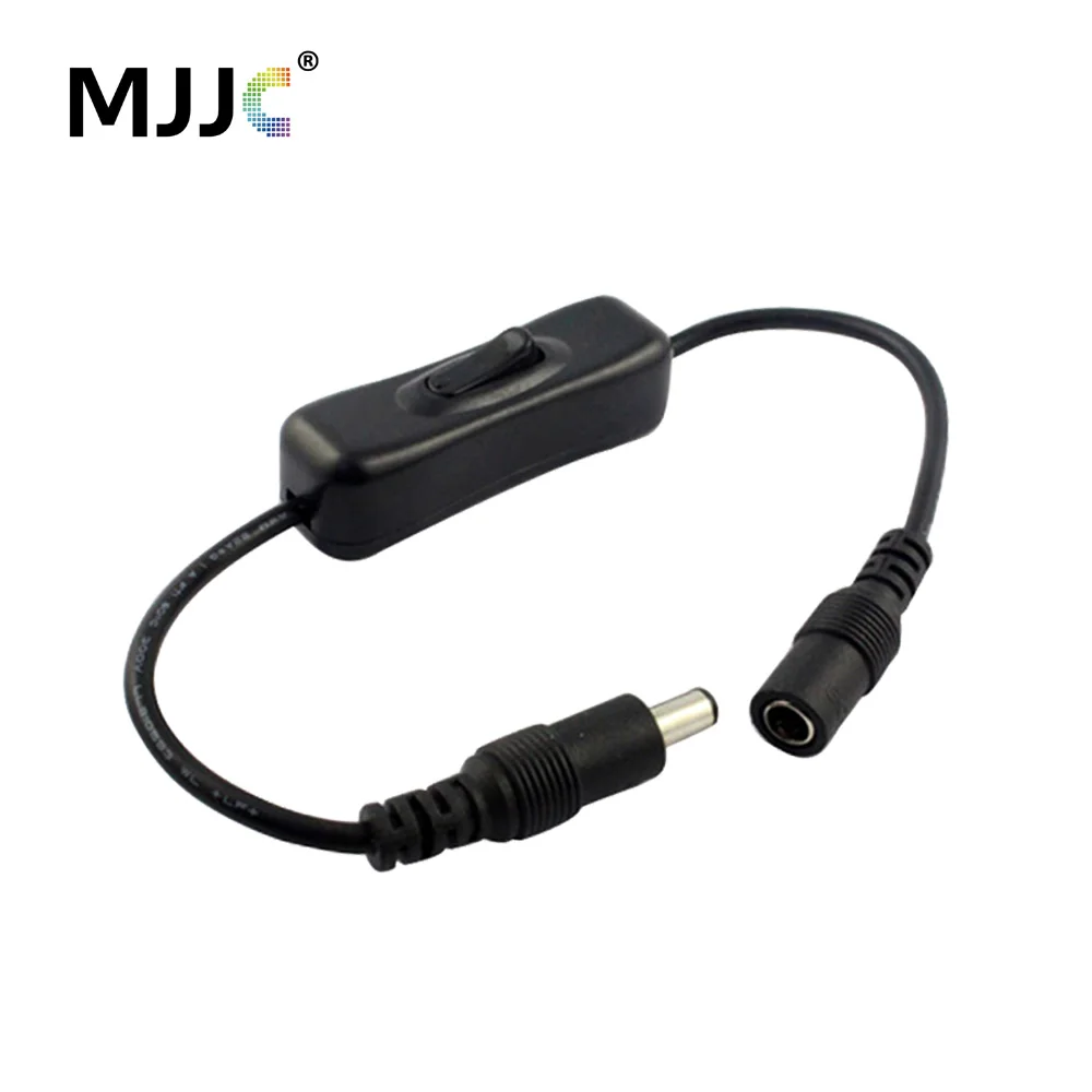1개 인라인 304 스위치 온/오프 여성형 남성형 전원 케이블 5.5x2.1mm DC 커넥터 스위치 5V 12V 24V LED 스트립 라이트용