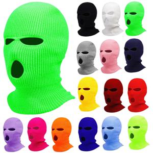 1PC 3 홀 Balaclava 풀 페이스 커버 스키 마스크 모자 육군 전술 CS 방풍 니트 비니 보닛 겨울 따뜻한 남여 모자 선물