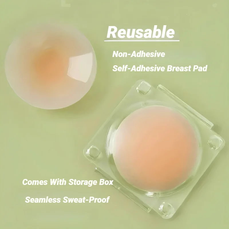 재사용 가능한 유두 커버 투명 스트랩리스 백리스 브라 실리콘 무봉제 패스티 접착제 없는 자가 접착형