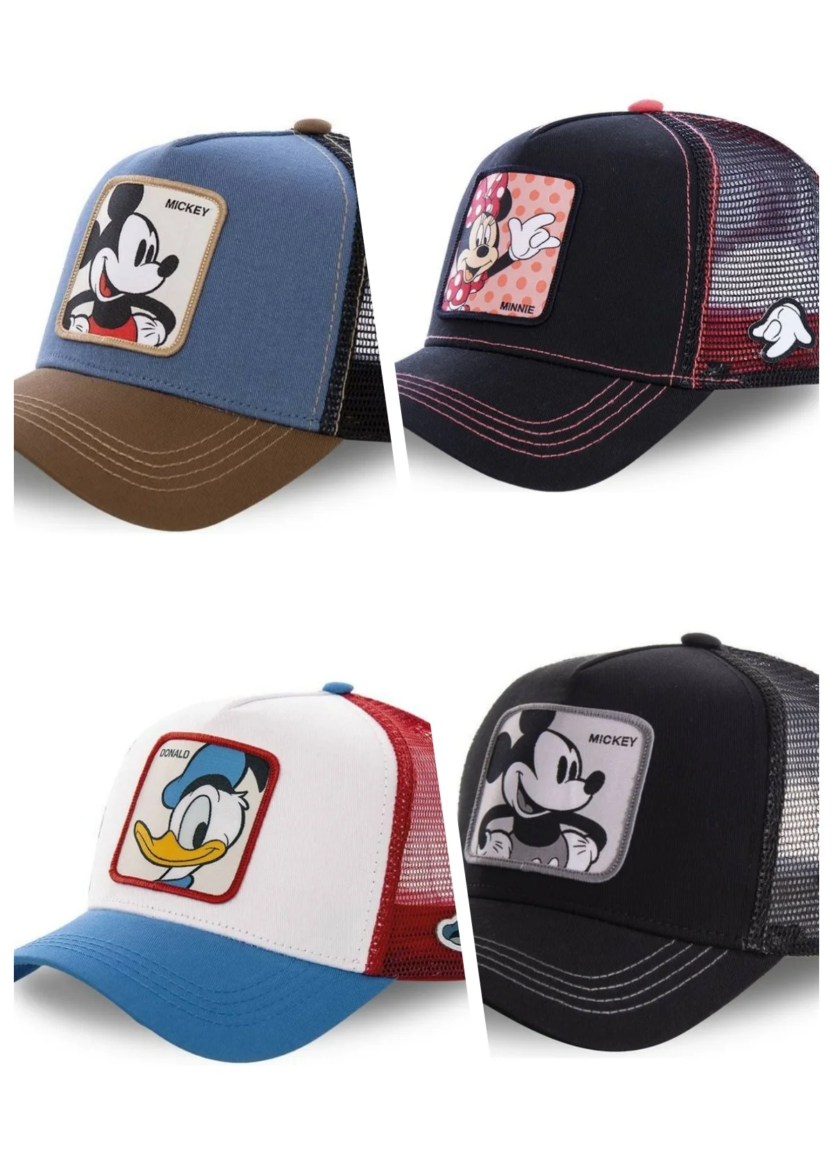 고품질 디즈니 스타일 애니메이션 만화 스냅 백 코튼 야구 모자 남성 여성 힙합 아빠 모자 트럭 운전사 메쉬 모자 Dropshipping