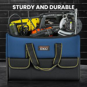 AIRAJ 다기능 도구 가방 30% 용량 옥스포드 천 전기 기술자 도구 키트 가방 멀티 가방 남성용 핸들 가방 도구 정리 가방