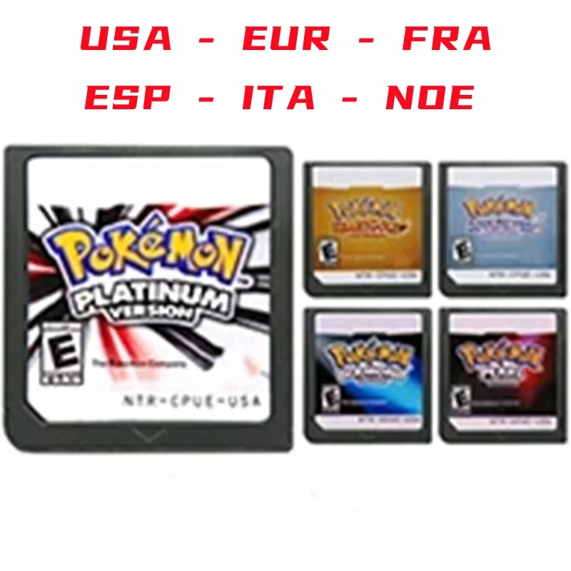 DS 게임 카트리지 비디오 게임 콘솔 카드 포켓몬 HeartGold SoulSilver 다이아몬드 플래티넘 펄 미국/EUR 영어 NDS 2DS 3DS