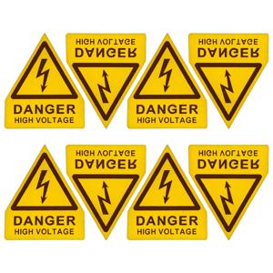 6pcs 고전압 위험 표시 전기 장비 안전에 대 한 경고 레이블 산업 스티커 패널 노란색 삼각형