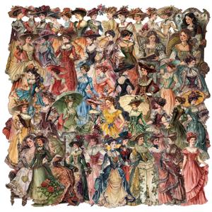 휴대폰, 노트북, 컵, 사진 프레임, DIY 장식 스티커를 위한 50개 빈티지 유럽 및 미국 캐릭터 스티커