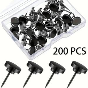 200 Pcs 강력한 푸시 핀 너트 핀 게시판 용 플랫 스틸 포인트 코르크 보드지도 사진 및 서류