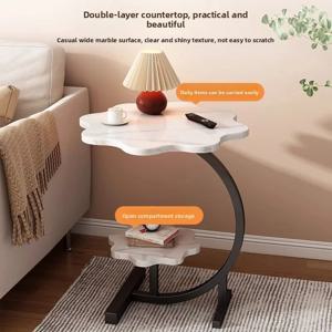 북유럽 스타일 라이트 럭셔리 엣지 모던 테이블 거실 소파 사이드 테이블 심플 커피 테이블 넷 레드 수납 랙 작업 플랫폼