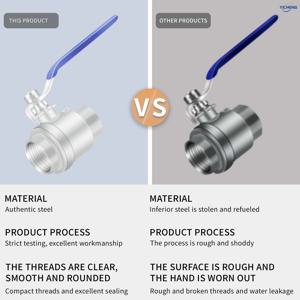 이청 공압식 1-1/4인치 304 스테인리스 스틸 내부 나사식 볼 밸브(1개) 2피스 볼 밸브, 개폐 밸브