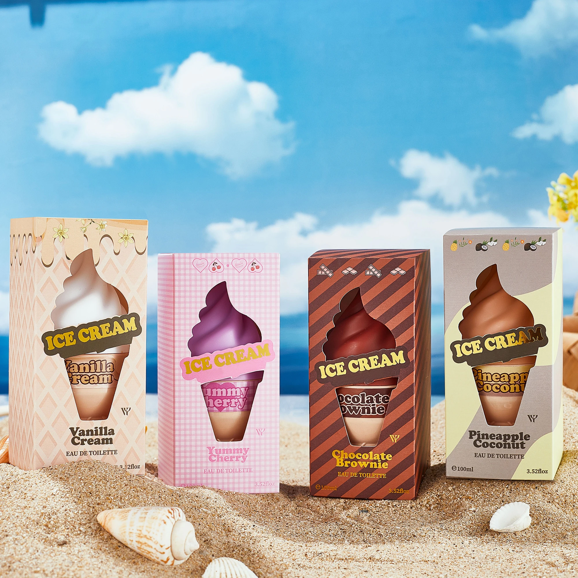 아이스크림 콘 향 바디 스프레이 - 초콜릿 & 우유 향, 오래 지속되는 향기 (화장품) |   100ml/병