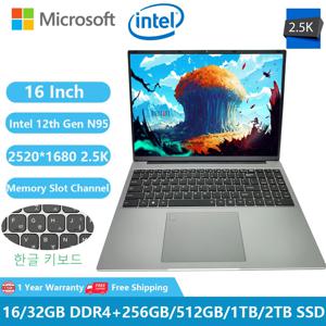Greatium XU160 게이밍 노트북, 윈도우 11 노트북 넷북, 울트라 12 세대 인텔 알더 N95, 32GB DDR4, 2TB 와이파이 울트라북, 16 인치, 2.5K