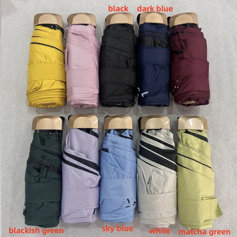 1Pc 55% 할인 미니 태양 우산 포켓 비 우산 비닐 접는 UV 자외선 보호 태양 그늘 포켓 파라솔 캡슐