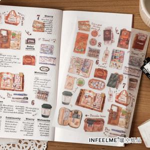 Journamm 귀여운 스티커 스크랩북 용품 재료 콜라주 정크 저널 접착 장식 일기 앨범 플래너 공예 스티커