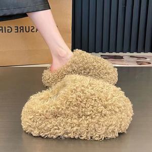 2025년 겨울 패션 여성 신발 편안한 플러시 벨벳 따뜻한 털 슬리퍼 홈 논슬립 가벼운 실내 슬리퍼