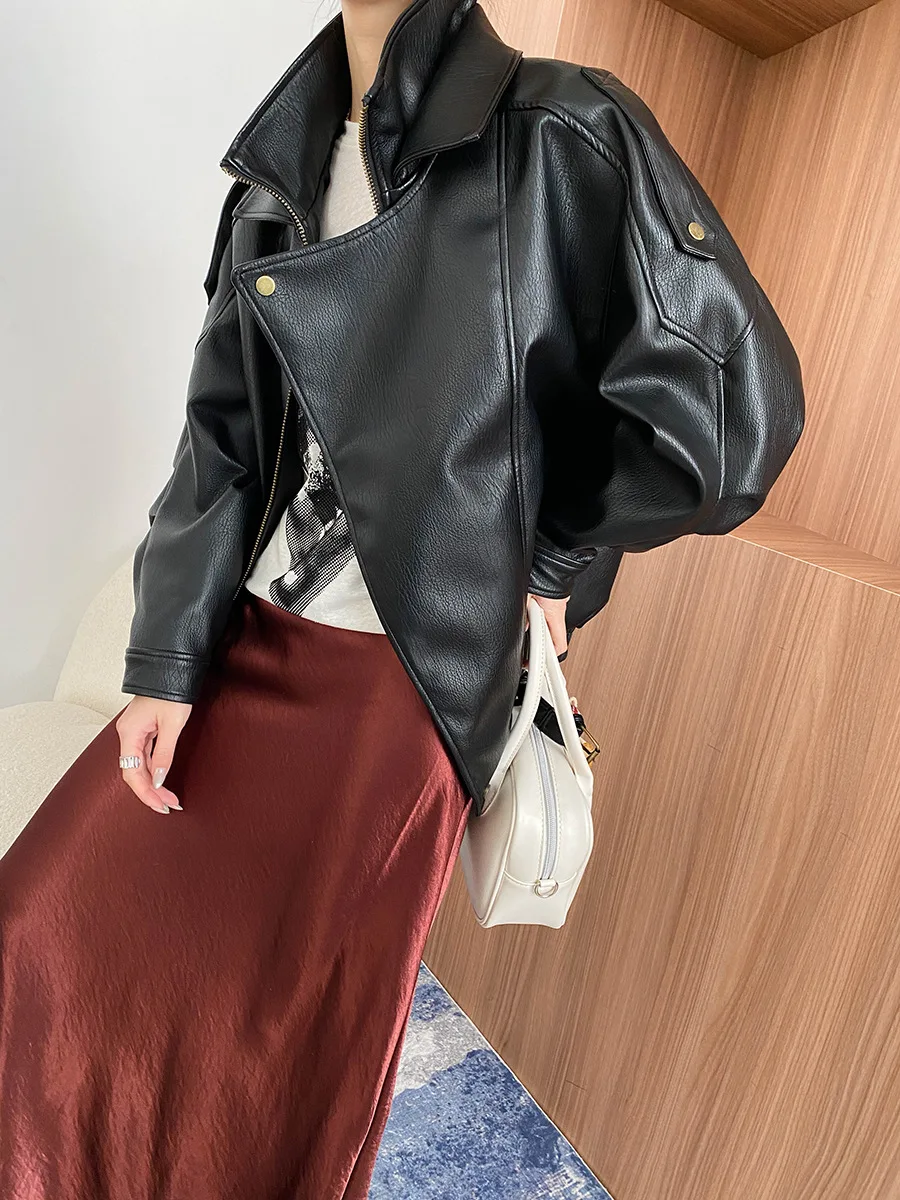 여성 캐주얼 칼라 긴팔 루즈핏 재킷, 단색, 용수철 가을