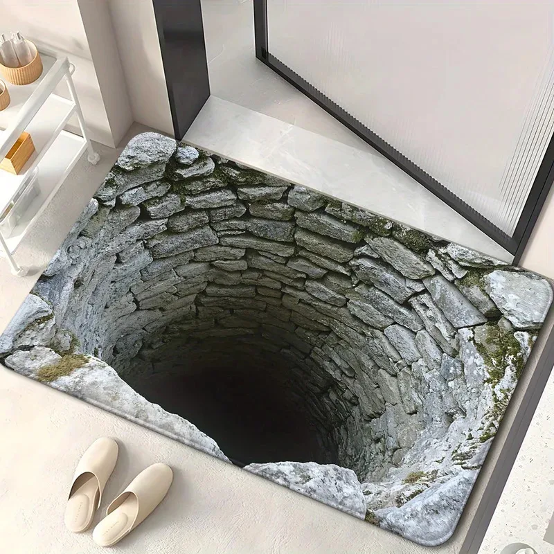 3D 착시 끝없는 심연 미끄럼 방지 도어 매트 기계 욕실 침실 캠핑 요가 내구성 바닥 매트에 대한 빨