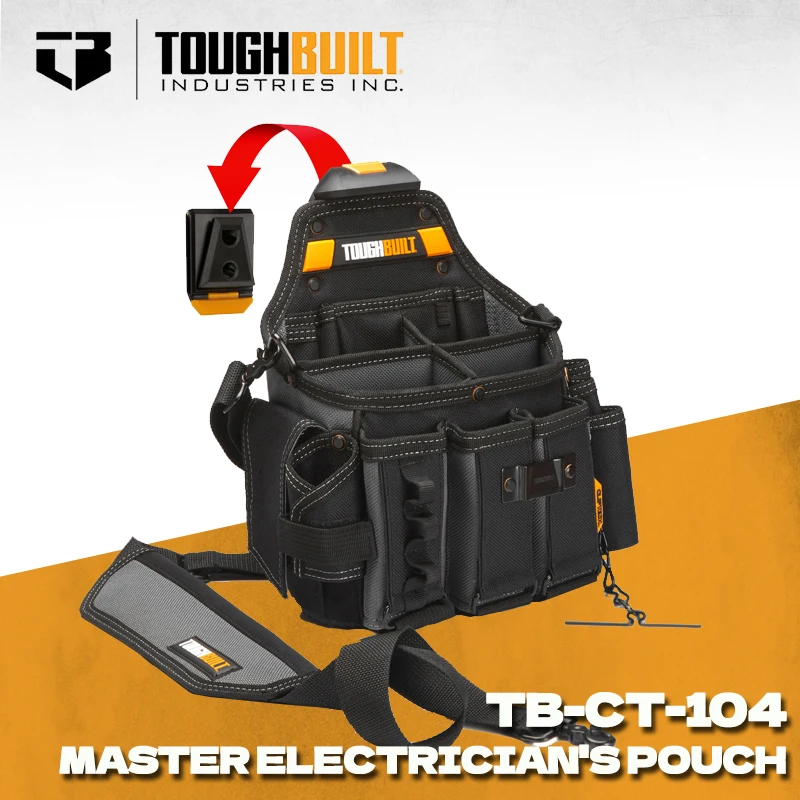 TOUGHBUILT TB-CT-104 마스터 전기 기술자 파우치 숄더 스트랩 허리 팩 주최자 Toughbuilt 파우치 가방 도구 액세서리