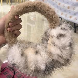 여성을위한 겨울 레오파드 가짜 모피 귀마개 귀마개 접이식 귀고리 부드러운 플러시 귀 겨울 따뜻한 귀마개 야외 모피 스카프