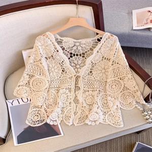 우아한 플러스 사이즈 여성용 브이넥 오픈 가디건 벨트가 있는 여름 얇은 어깨 숄 탑 순색 니트 스웨터