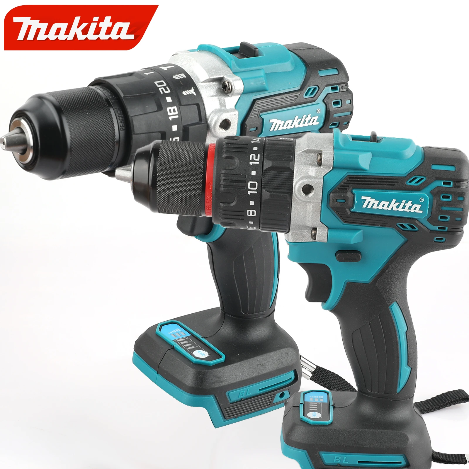 Makita DDF487 13mm 빨간색과 검정색 브러시리스 가정용 18V 리튬 이온 충전 임팩트 드릴, 고토크 전기 드라이버