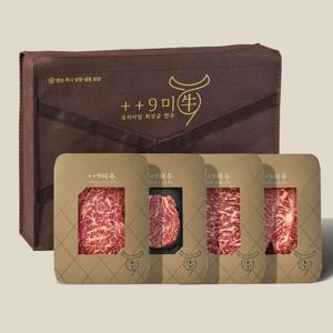 [구미우] 1++9등급 다온 한우 선물세트 2호 등심+안심+채끝살+부채살/각400g/총1.6kg