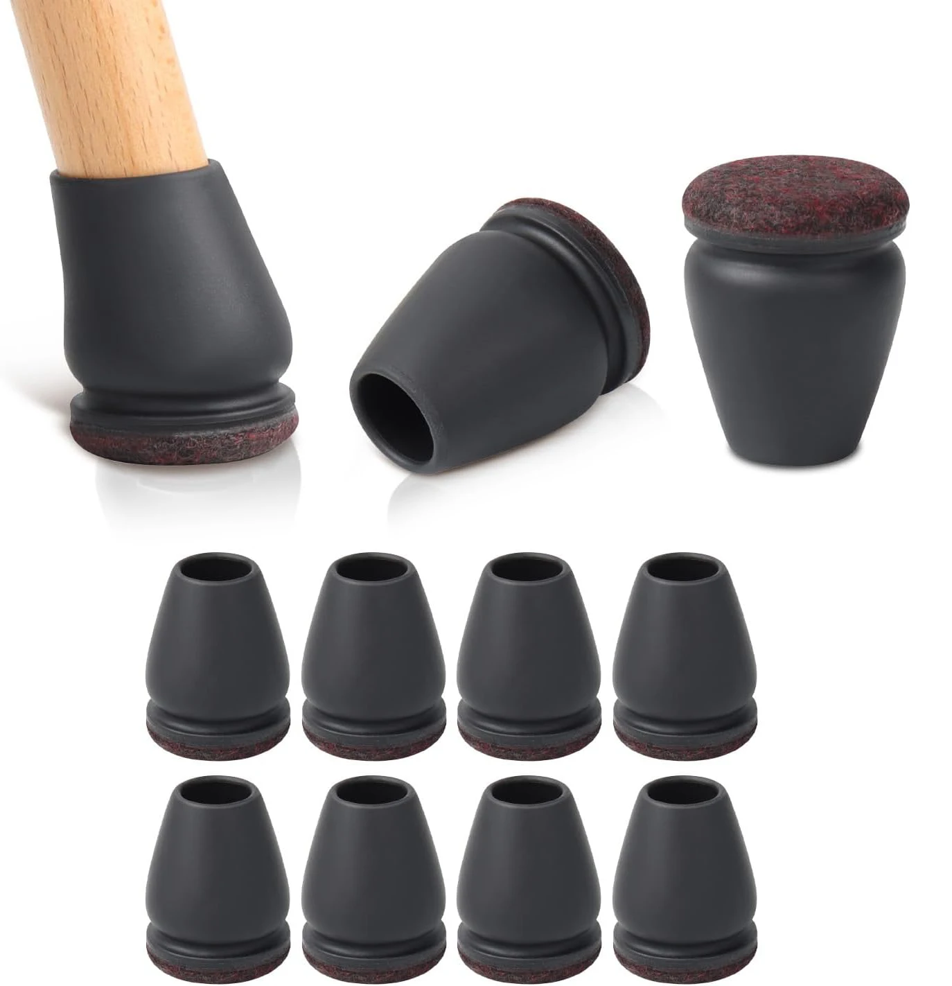 8pcs 의자 다리 바닥 보호대 발 커버 대각선 두꺼운 랩 펠트 패드 실리콘 가구 테이블 피트 바닥 보호