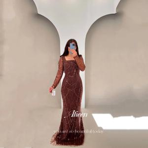 에일린 맞춤 특별한 날 비즈 여성 프롬 드레스 2025 웨딩 파티 드레스 머메이드 이브닝 드레스