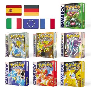 미국 유럽 스페인 노르웨이 이탈리아 노란색 녹색 빨간색 금색 크리스탈 파란색 은색 포켓몬 시리즈 재현 메탈릭 홀로그램 박스 (GBC용)
