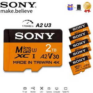 소니 2TB 고속 V30 A2 4K SD 카드 512GB 256GB 128GB 메모리 카드 1TB 마이크로 TF SD 어댑터 (스마트폰/태블릿/PC 겸용)