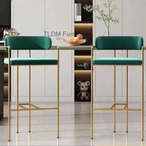 바 스툴 북유럽풍 고급 바 의자 가정용 레저 등받이 아일랜드 의자 프런트 데스크 계산대 작업 의자 카페 높은 스툴