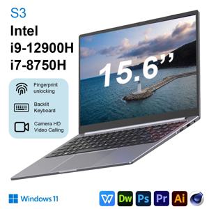 S3 새로운 울트라북 컴퓨터 15.6 인치 인텔 코어 i9-12900H/i7-8750H Por 노트북 2*DDR4 2*M.2 SSD Windows 11 지문 잠금 해제 BT