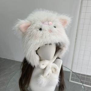 일본 수공예 로리타 고양이 소녀 털모자 헤드웨어 털이 많은 귀 플러시 헤드기어 귀여운 쥐 털옷 코스프레 공연 소품