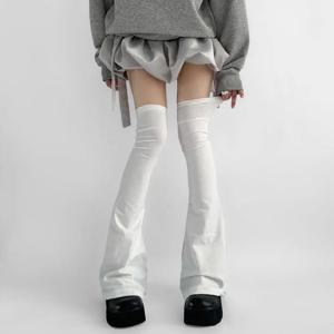 하라주쿠 레그 스타킹 슬리밍 니삭스 펑크 스파이시 걸 페보이 오버 니 혼 쉐이프드 커프스 레그 워머 섹시 액세서리