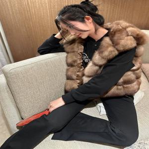 젊은 여성용 짧은 보라색 밍크 퍼 조끼 가을 겨울 신상 따뜻한 퀼팅 재킷 한국 스타일 출퇴근 친화적 디자인