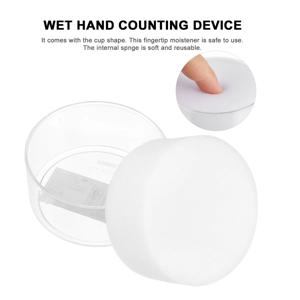 현금 계산용 젖은 손가락 보습제 플라스틱 스펀지 컵 2개, 효율적인 손가락 보습 도구 은행용