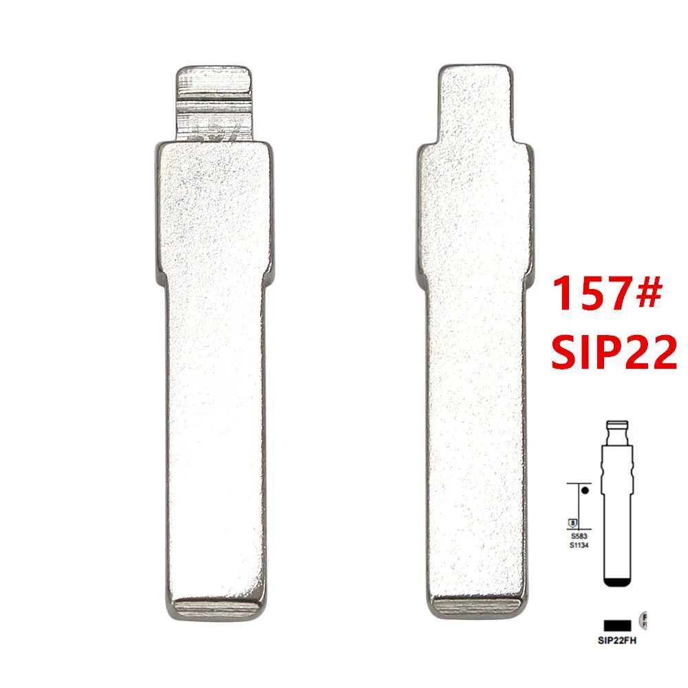 10개 157 #   Y-37 #   SIP22 금속 Uncut 빈 플립 원격 키 블레이드 Fiat Punto Ducato Panda Idea for keydiy KD xhorse VVDI JMD