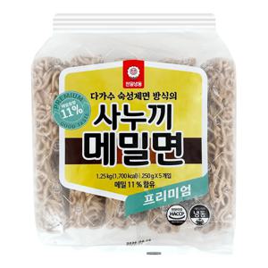 천일식품 프리미엄 사누끼 냉동메밀면 1.25kg(250gx5개)