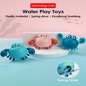 2Pcs 아기 장난감 입욕 만화 동물 게 수영장 물 놀이 게임 체인 시계 목욕 장난감 어린이위한