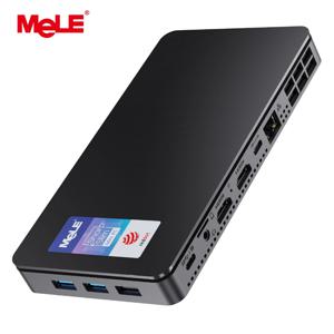 MeLE Slim N300 미니 PC N100 16GB 32GB 512GB 산업용 컴퓨터 WiFi5 듀얼 HDMI 유형 디스플레이 USB-C Overclock4C