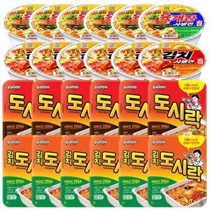 농심육개장사발면6개+농심김치사발면6개+팔도도시락6개+팔도김치도시락6개