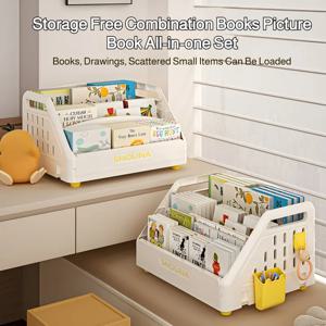 어린이 책장 대용량 그림책 랙 베이 윈도우 데스크탑 스토리지 랙 간단한 독서 랙 아기 장난감 정리함