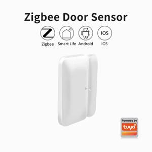 Tuya Zigbee 무선 도어 윈도우 센서 미니 스마트 홈 무선 도어 감지기 도어 열림/닫힘 알람 시스템 (알렉사 지원)