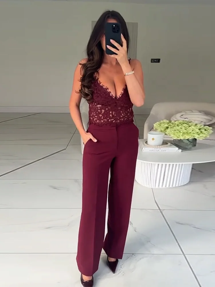 패션블레이저 세트 여성 팬츠 수트 라펠 긴 소매 싱글 브레스티드 깃털 블레이저 하이웨이스트 롱 팬츠 여성 의상