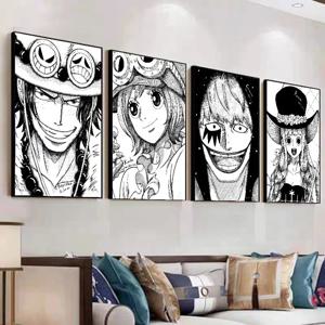 HD 포스터 캔버스 원피스 모든 캐릭터 페로나 트라팔가 로우 에이스 애니메이션 캐릭터 스케치 아트 장식 그림