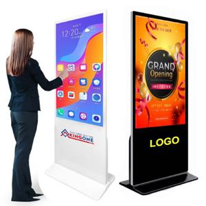 플로어 스탠딩 4K 풀 광고 디스플레이 스크린 43인치 55인치 65인치 75인치 실내 수직 터치 토템 WIFI CMS 소프트웨어 LCD 디지털 사이니지