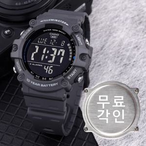 무료각인  AE-1500WH-8B 군인 전자 아웃도어 방수 남자 우레탄 손목시계 c