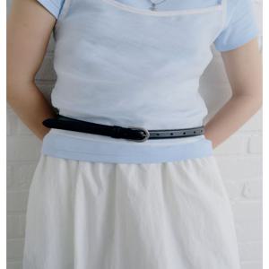 뉴욕 액세서리 JABE5F110BK [벨트BEST] 블랙 단색 가죽 슬림 여성벨트