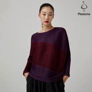 [최초가 198000원] 니트 컬러 블록 돌먼 티셔츠_EPTSW024006
