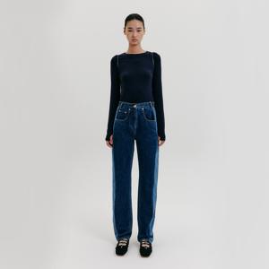 Baggy Straights Denim Pants - Blue