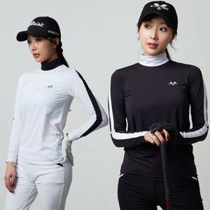 [하프클럽] 투빅토리 소매배색줄 냉감 반목티 여성골프웨어
