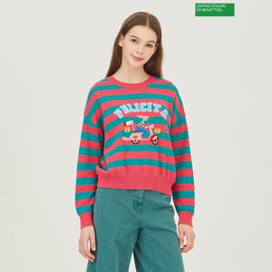 아울렛 스쿠터 자수 스트라이프 니트 BAKP14341_PK